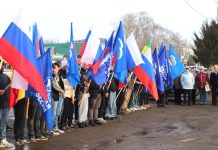 В годовщину воссоединения России и Крыма сараевцы вышли на митинг