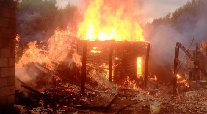 В селе Назарьево Сараевского округа сгорели жилой дом и надворные постройки
